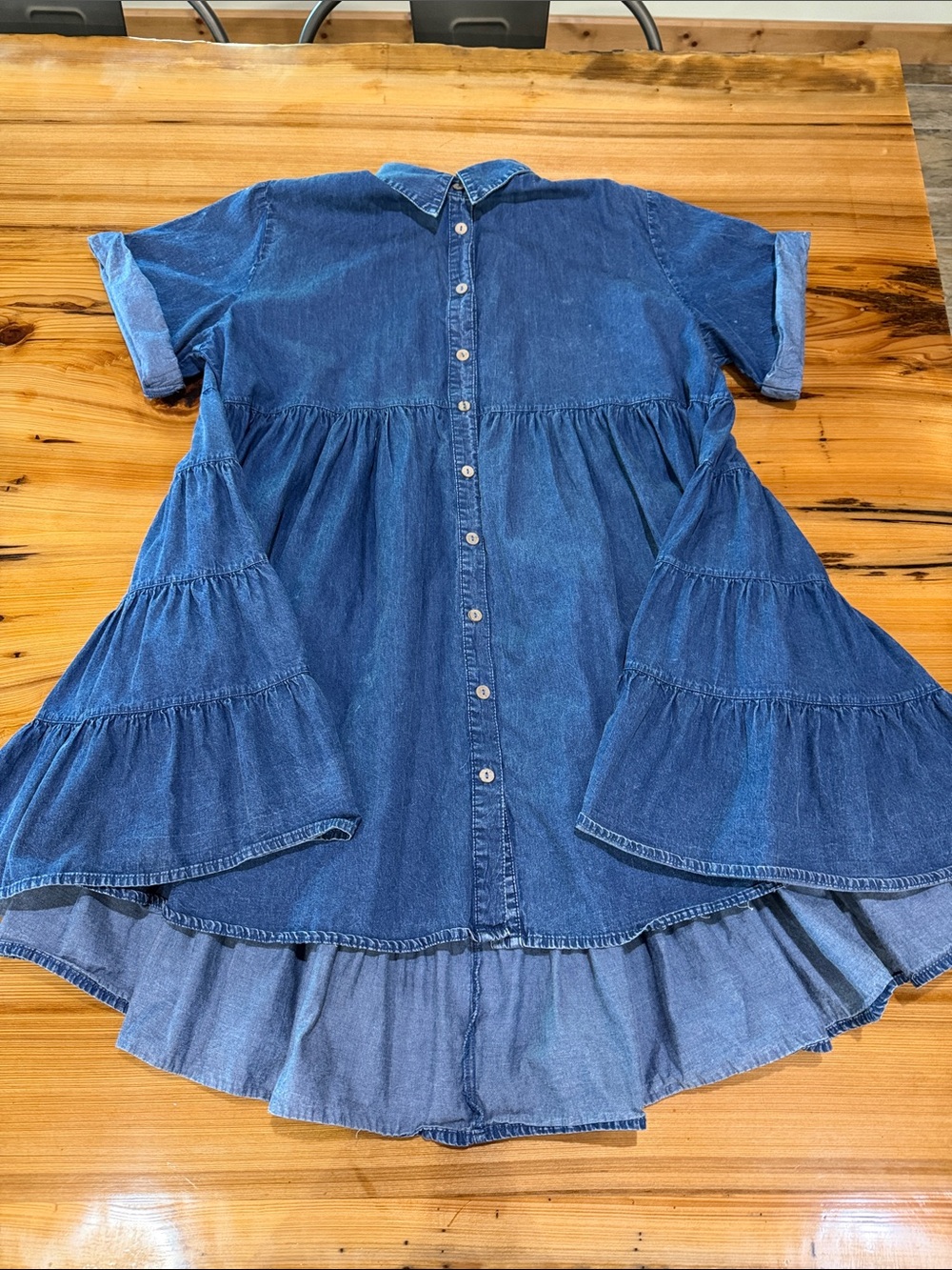 Easel Indigo Denim Button-Front shirt dress